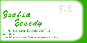 zsofia ecsedy business card