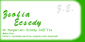 zsofia ecsedy business card